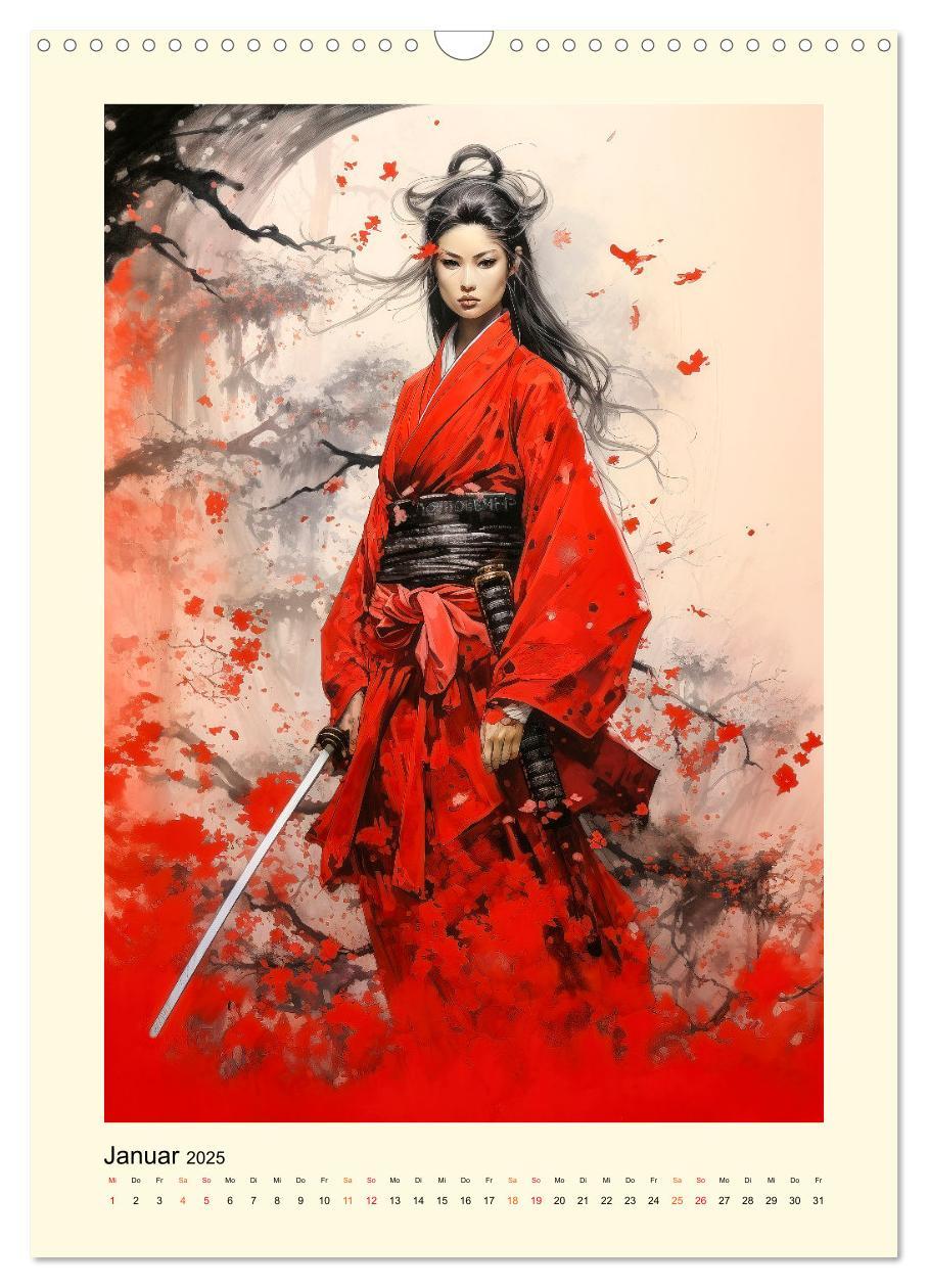 Bild: 9783435845316 | Samurai Amazonen (Wandkalender 2025 DIN A3 hoch), CALVENDO...