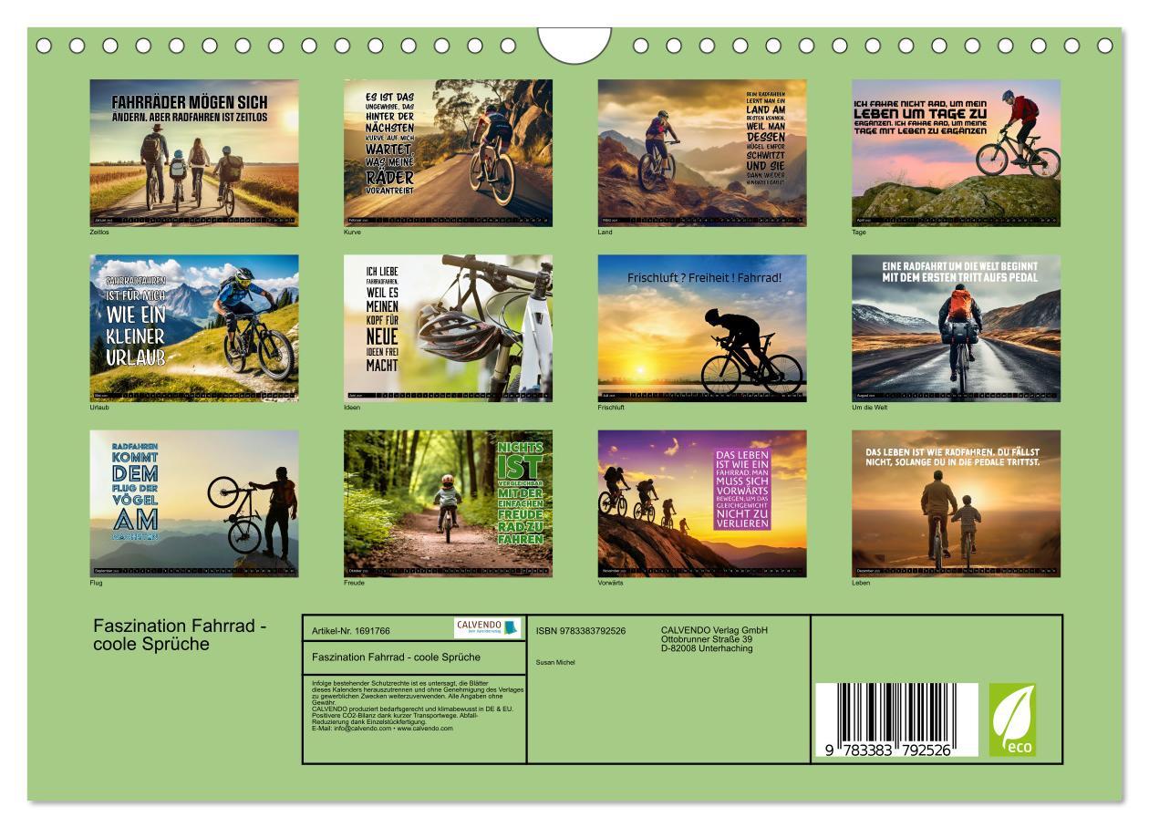 Bild: 9783383792526 | Faszination Fahrrad - coole Sprüche (Wandkalender 2025 DIN A4...