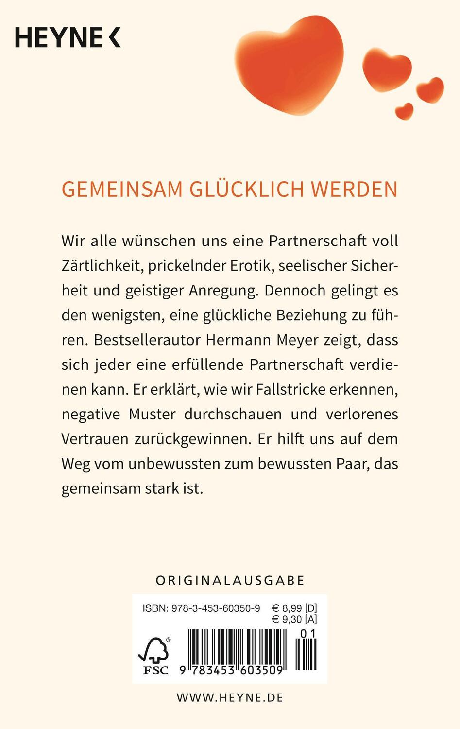 Rückseite: 9783453603509 | Jeder hat die Beziehung, die er verdient | Wie Liebe gelingt | Meyer