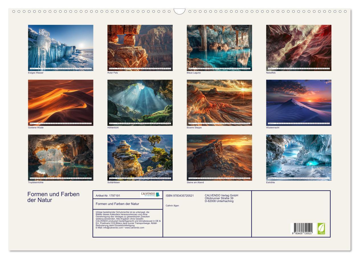 Bild: 9783435720521 | Formen und Farben der Natur (Wandkalender 2025 DIN A2 quer),...