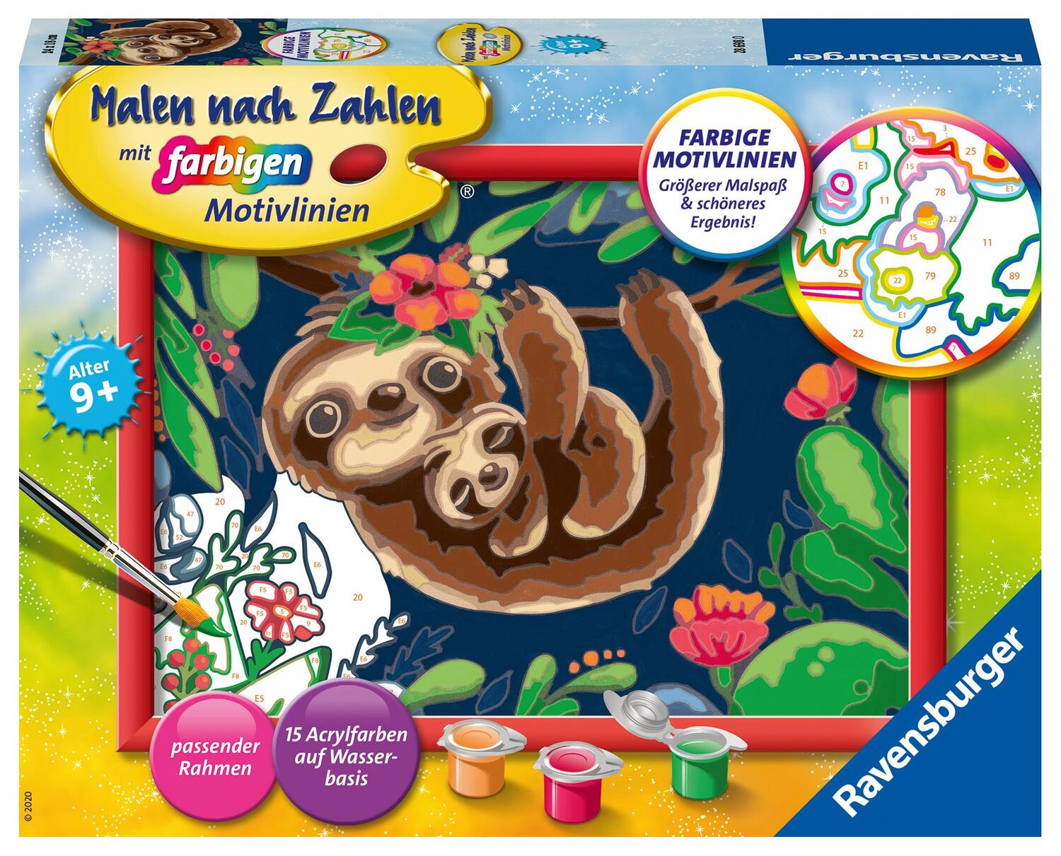 Cover: 4005556286980 | Ravensburger Malen nach Zahlen 28698 - Niedliche Faultiere - Kinder...