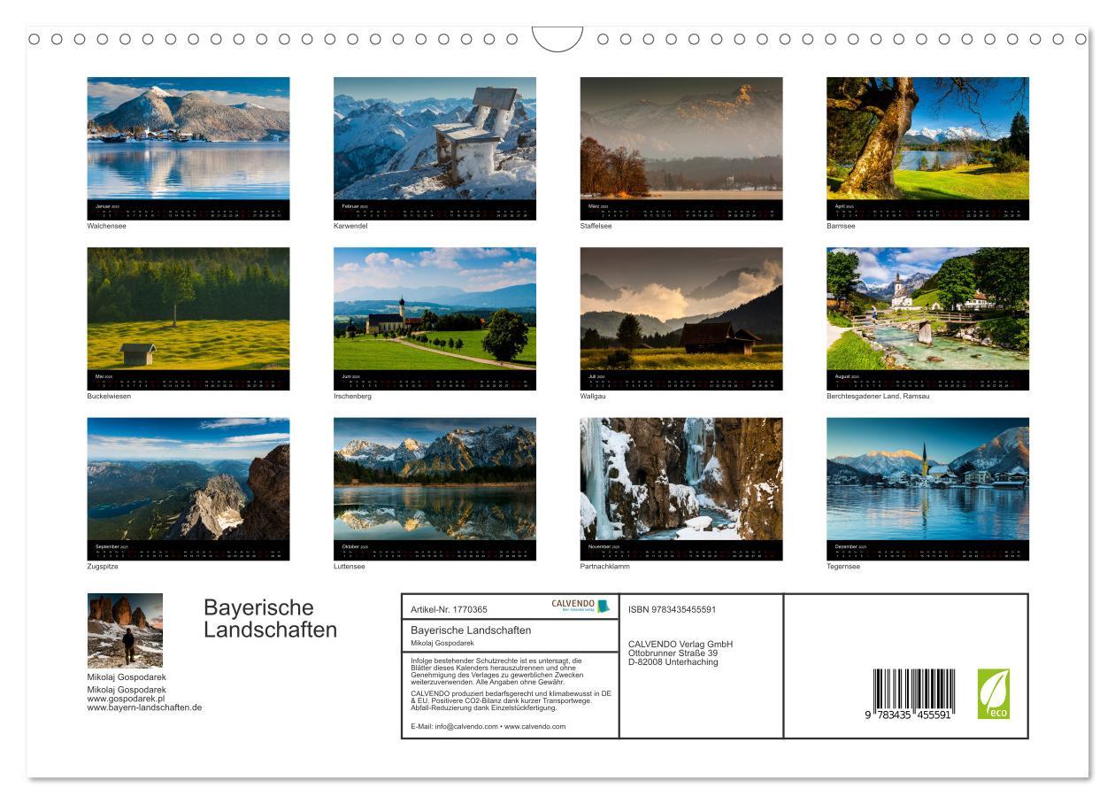 Bild: 9783435455591 | Bayerische Landschaften (Wandkalender 2025 DIN A3 quer), CALVENDO...