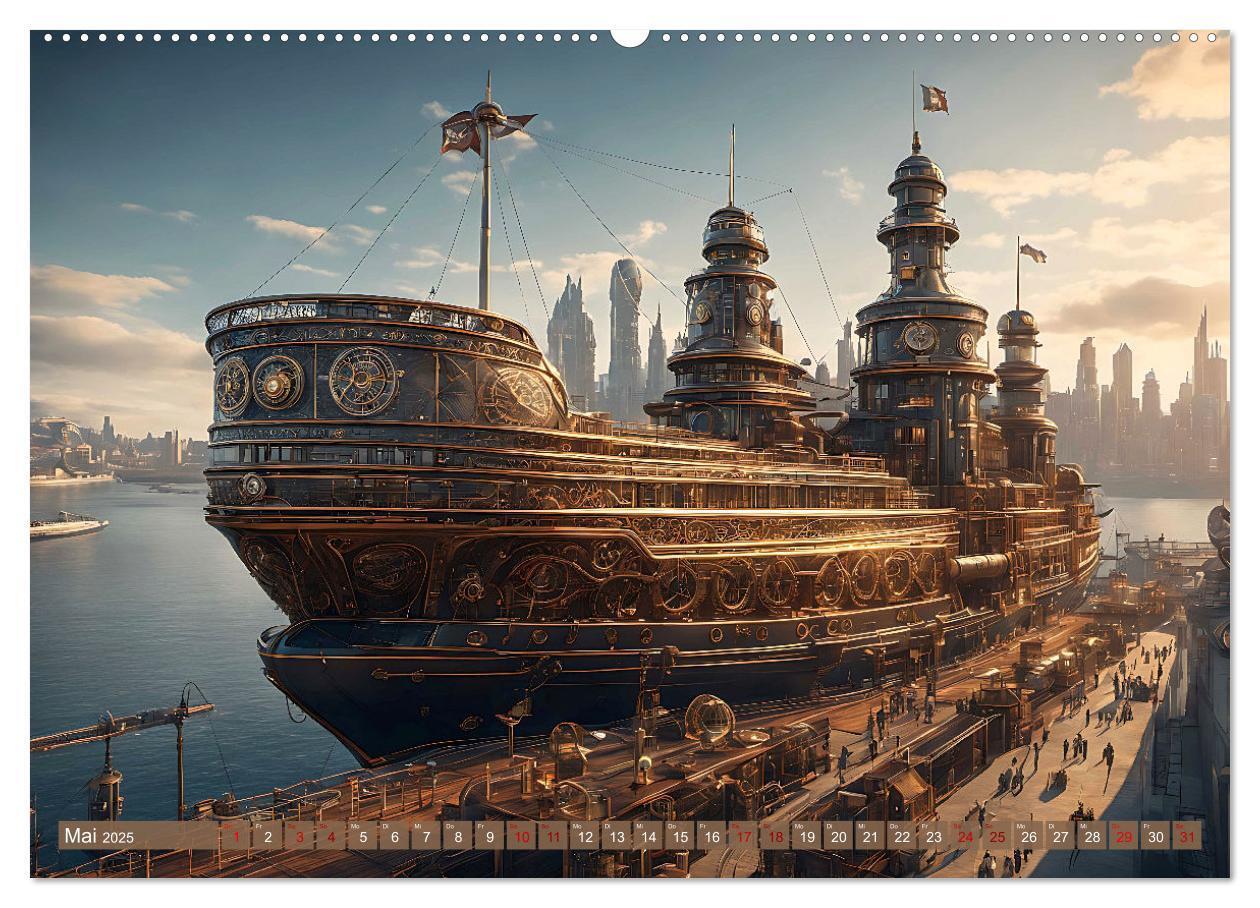 Bild: 9783383826801 | Steampunk Maschinenwelt (Wandkalender 2025 DIN A2 quer), CALVENDO...