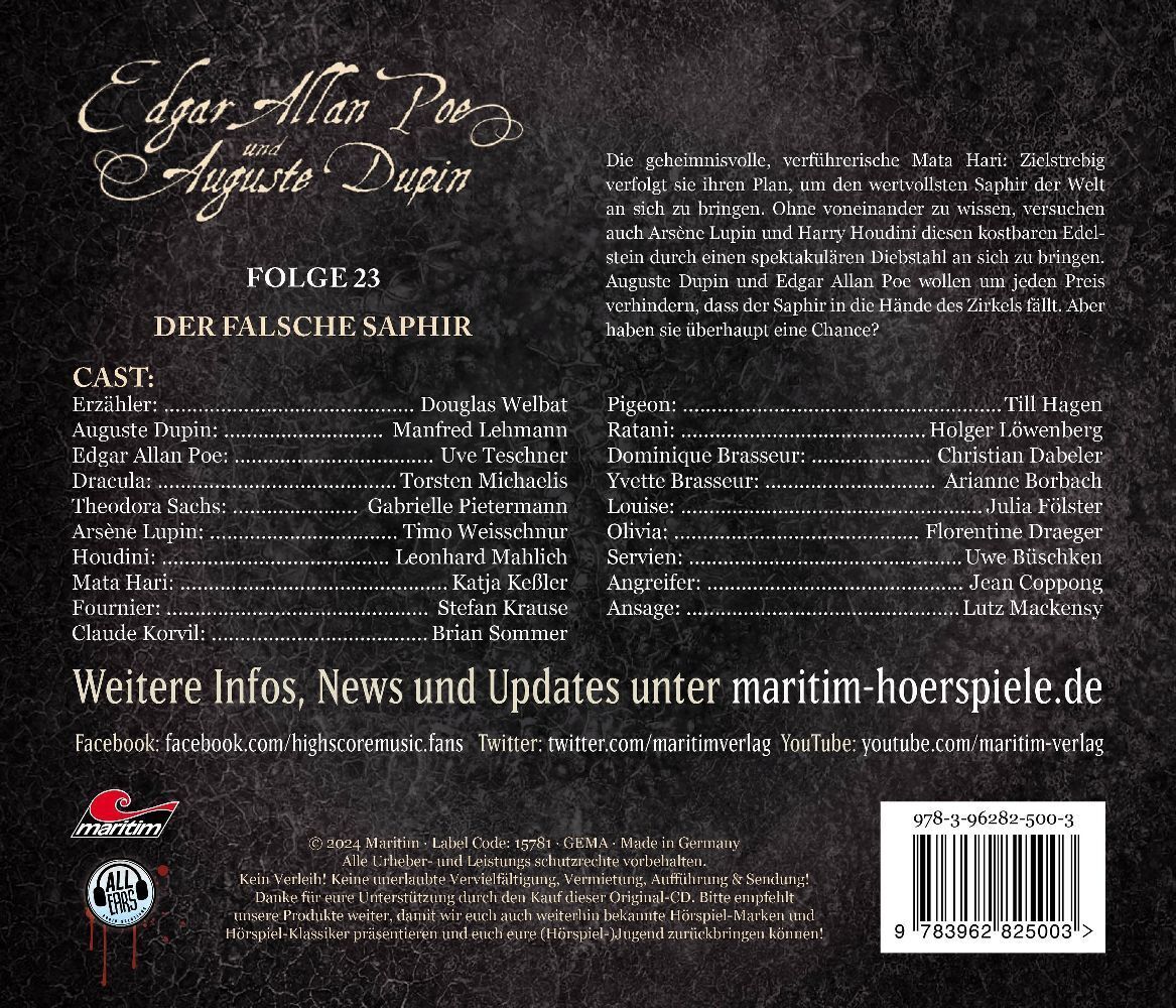 Bild: 9783962825003 | Der falsche Saphir, 1 Audio-CD | Douglas Welbat (u. a.) | Audio-CD