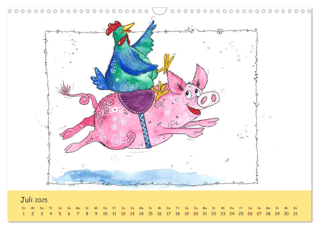 Bild: 9783435104062 | Kunterbunte Hühnerwelt (Wandkalender 2025 DIN A3 quer), CALVENDO...