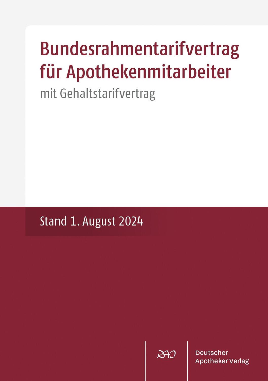 Cover: 9783769284201 | Bundesrahmentarifvertrag für Apothekenmitarbeiter | Broschüre | 33 S.