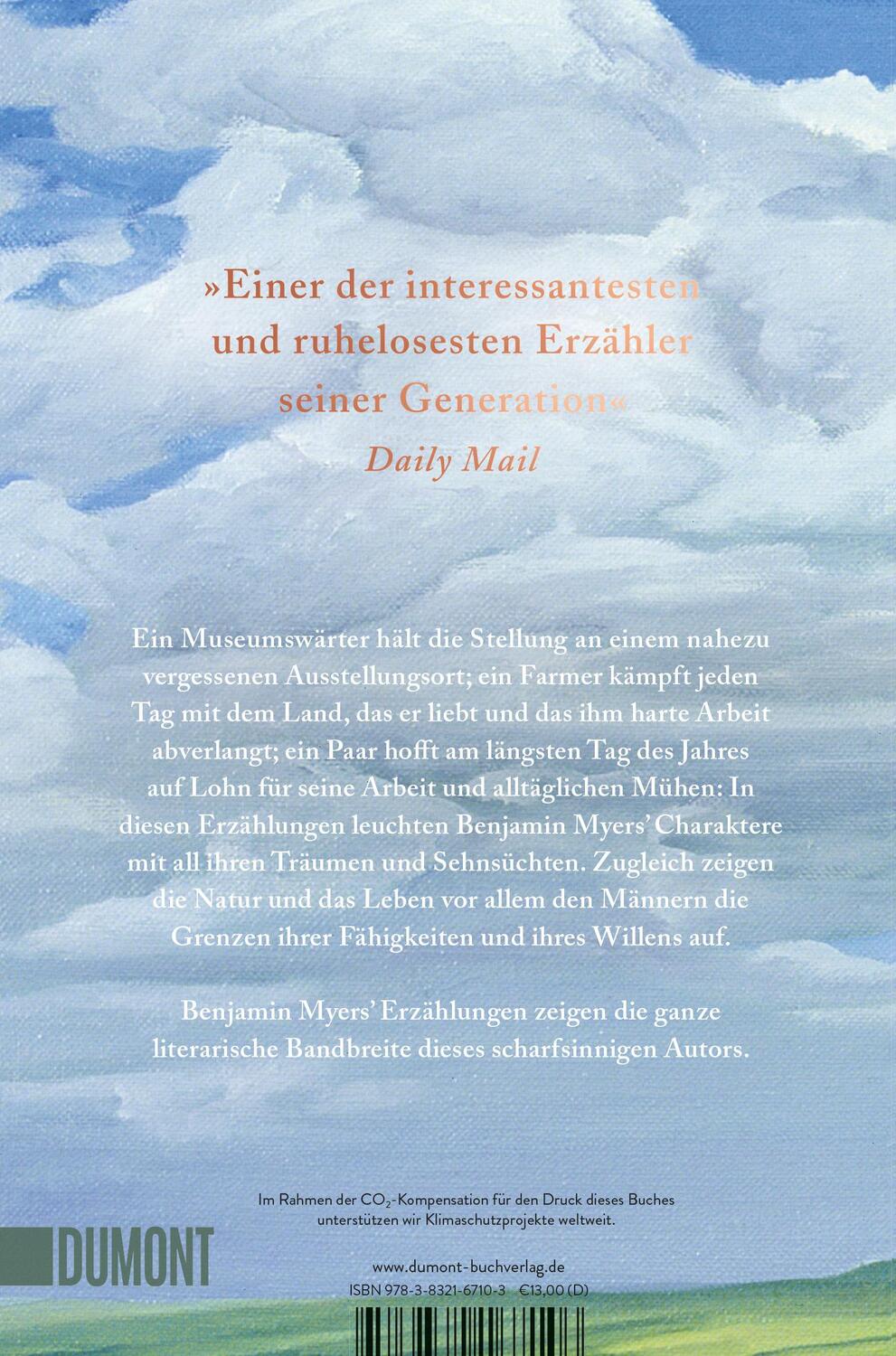 Rückseite: 9783832167103 | Der längste, strahlendste Tag | Erzählungen | Benjamin Myers | Buch