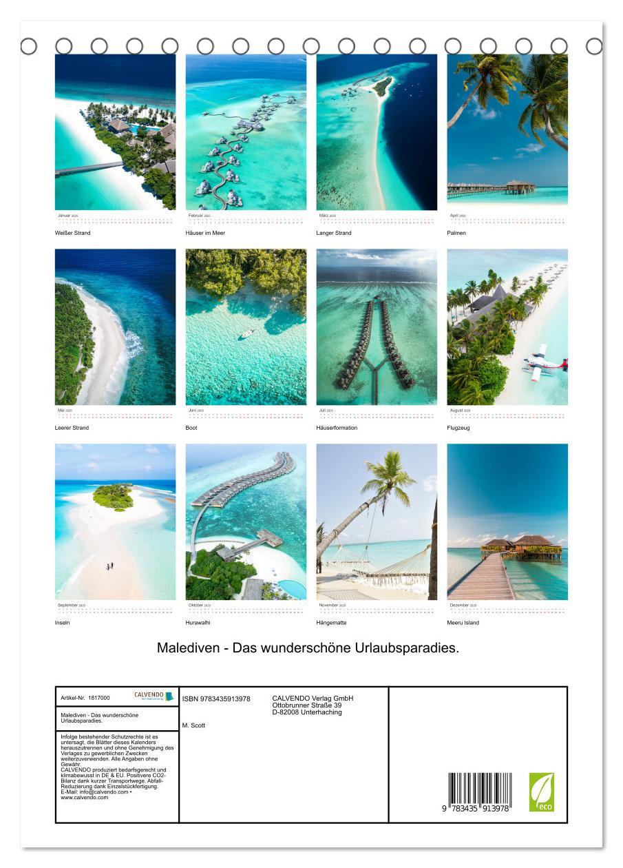 Bild: 9783435913978 | Malediven - Das wunderschöne Urlaubsparadies. (Tischkalender 2025...