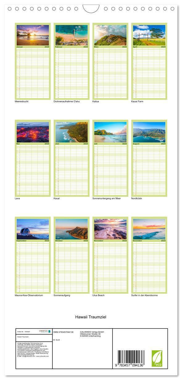 Bild: 9783457094136 | Familienplaner 2025 - Hawaii Traumziel mit 5 Spalten (Wandkalender,...