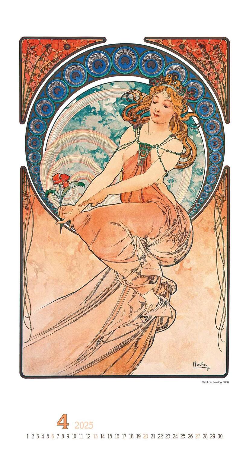 Bild: 4251732344009 | Alfons Mucha 2025 - Bild-Kalender 33x60 cm - Kunstkalender - mit...