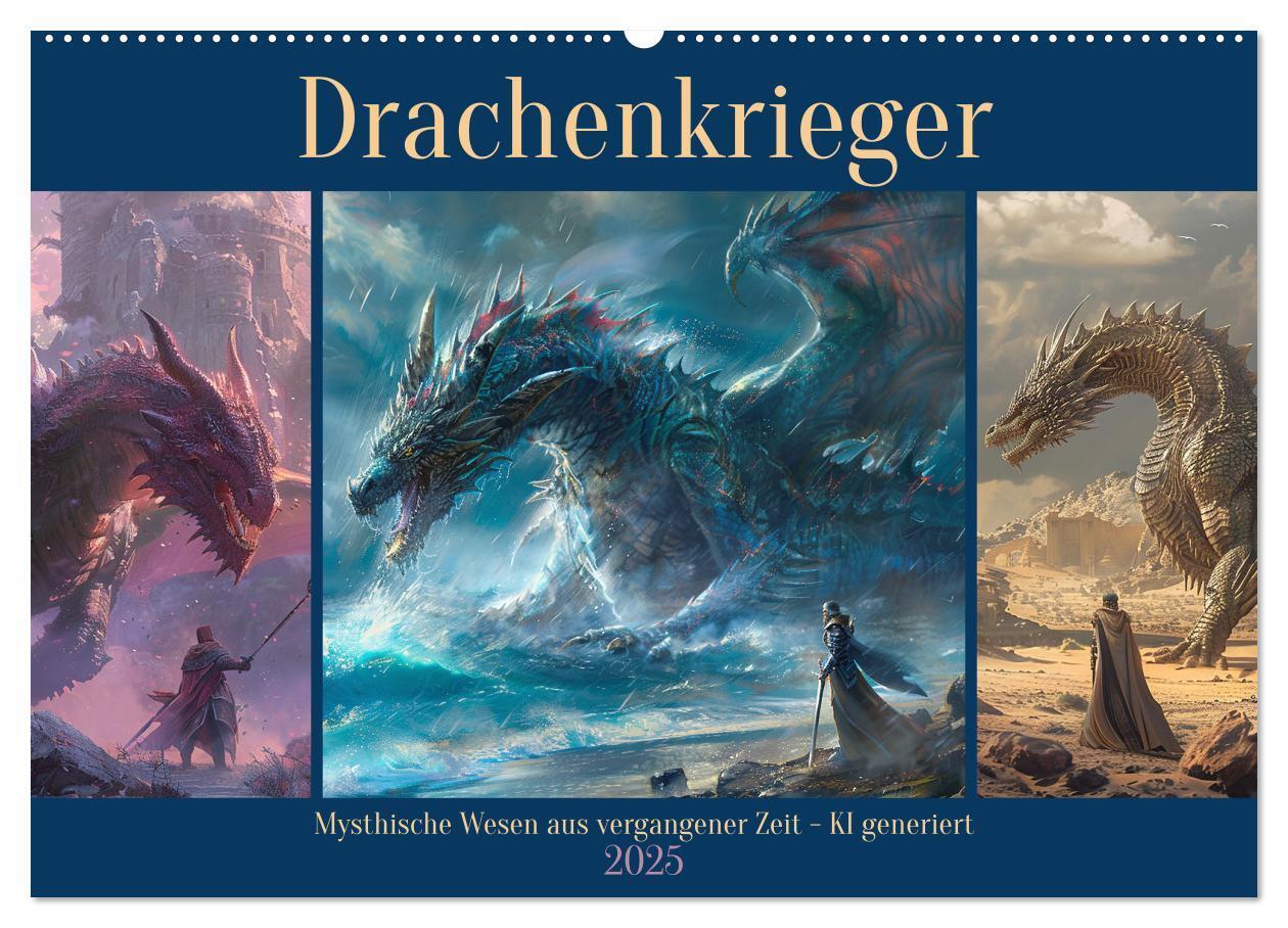 Cover: 9783383821424 | Drachenkrieger (Wandkalender 2025 DIN A2 quer), CALVENDO...