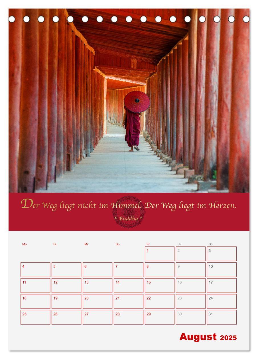 Bild: 9783435926985 | Buddhistische Weisheiten - DER ROTE SCHIRM (Tischkalender 2025 DIN...