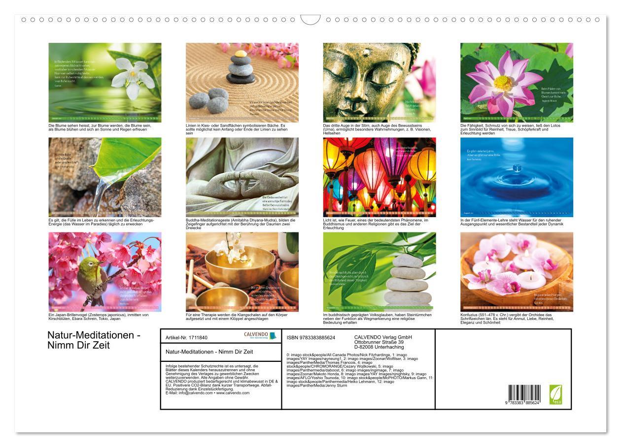 Bild: 9783383885624 | Natur-Meditationen - Nimm Dir Zeit (Wandkalender 2025 DIN A2 quer),...