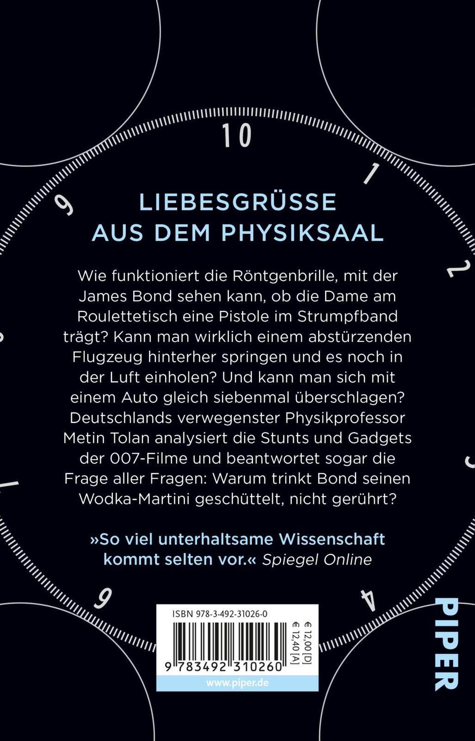 Rückseite: 9783492310260 | Geschüttelt, nicht gerührt | James Bond im Visier der Physik | Buch