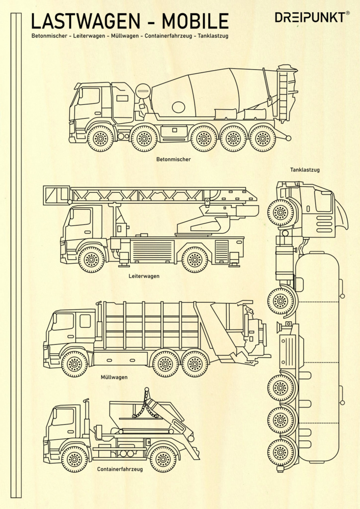 Bild: 4251241150627 | Laubsägevorlagen Lastwagen-Mobile | Schulze Media GmbH | Deutsch