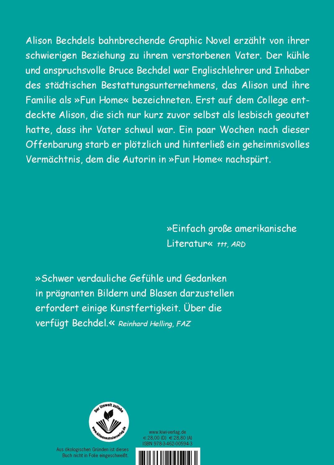 Rückseite: 9783462005943 | Fun Home | Eine Familie von Gezeichneten | Alison Bechdel | Buch