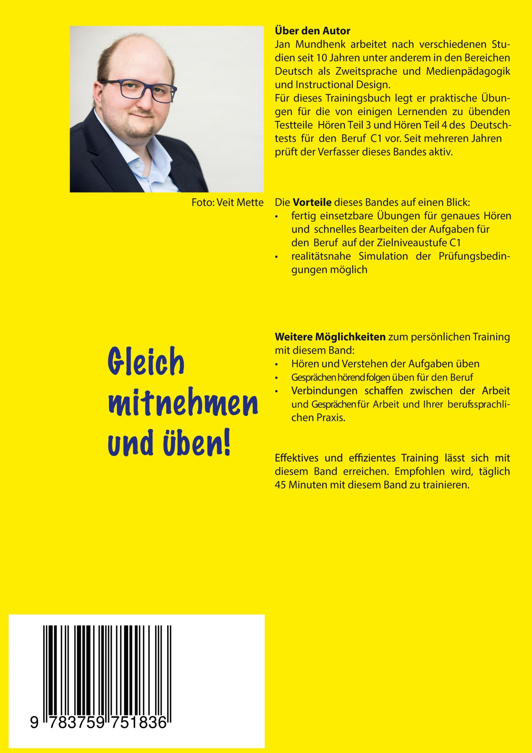 Rückseite: 9783759751836 | Fit werden für den Deutsch-Test für Berufssprachkurse C1: Hören...