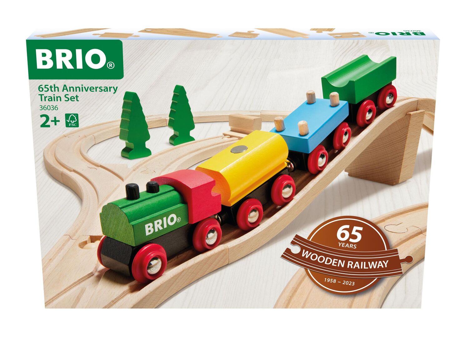 Cover: 7312350360363 | 36036 BRIO 65 Jahre Holzeisenbahn Jubiläums-Zugset | Spiel | 63603600