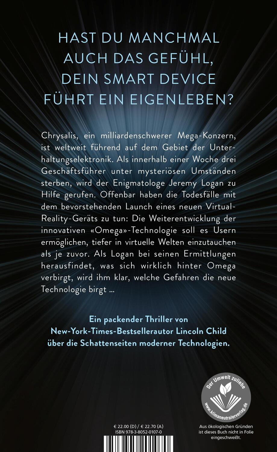 Rückseite: 9783805201070 | Omega | Das System kontrolliert dich | Lincoln Child | Buch | Deutsch