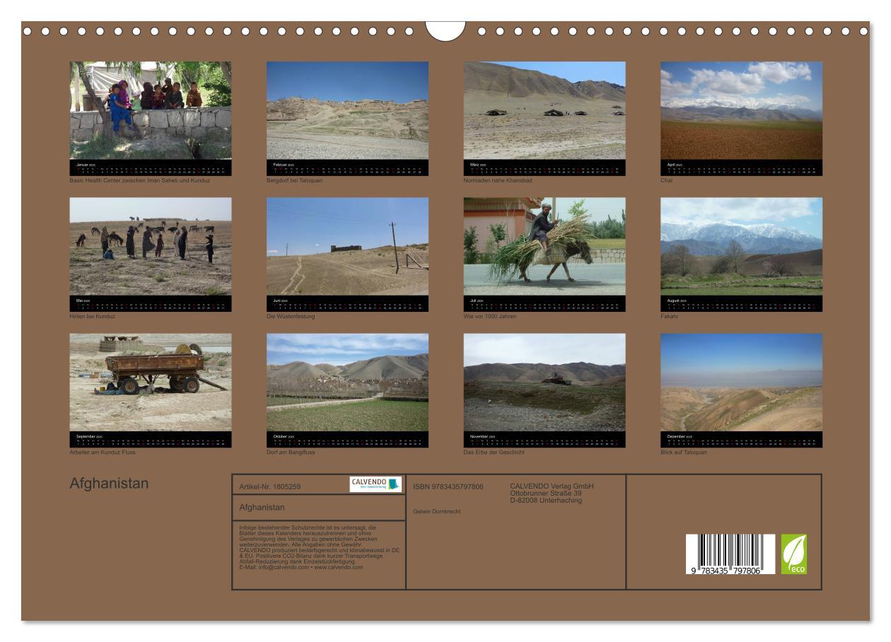 Bild: 9783435797806 | Afghanistan (Wandkalender 2025 DIN A3 quer), CALVENDO Monatskalender