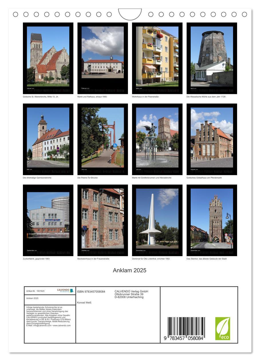 Bild: 9783457058084 | Anklam 2025 (Wandkalender 2025 DIN A4 hoch), CALVENDO Monatskalender