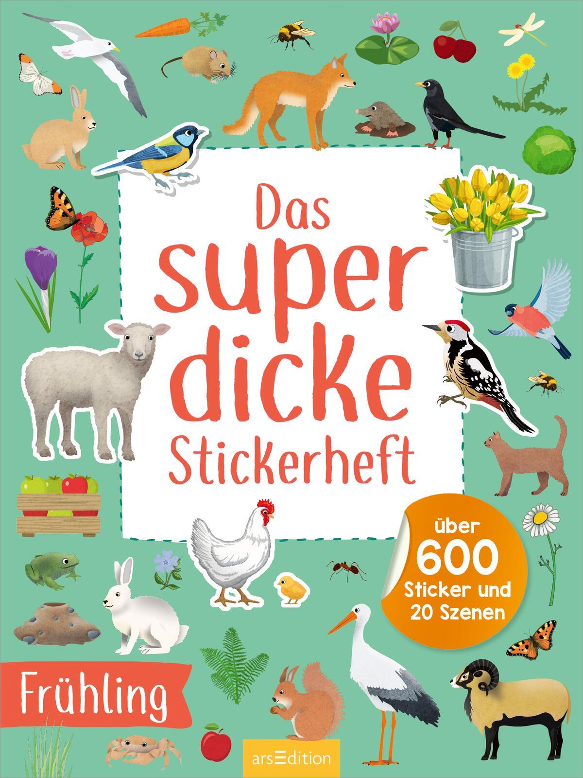 Bild: 9783845860565 | Das superdicke Stickerheft - Frühling | Über 600 Sticker und 20 Szenen