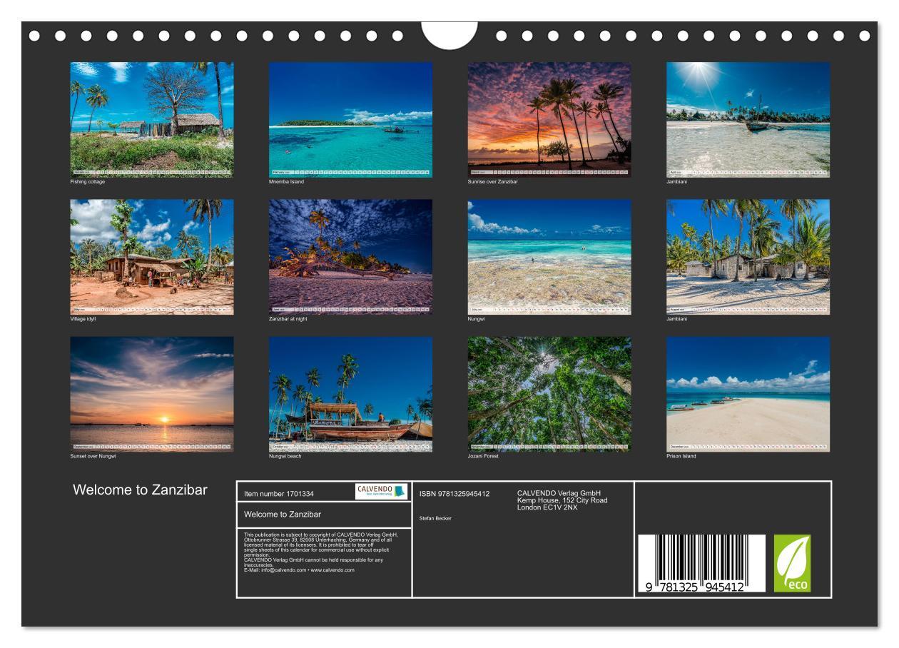 Bild: 9781325945412 | Welcome to Zanzibar (Wall Calendar 2025 DIN A4 landscape), CALVENDO...