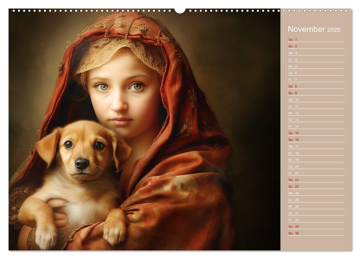 Bild: 9783435013876 | Dame mit Hund (Wandkalender 2025 DIN A2 quer), CALVENDO Monatskalender