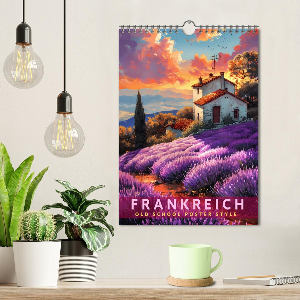 Bild: 9783457201862 | Frankreich - Old School Poster Style (Wandkalender 2025 DIN A4...