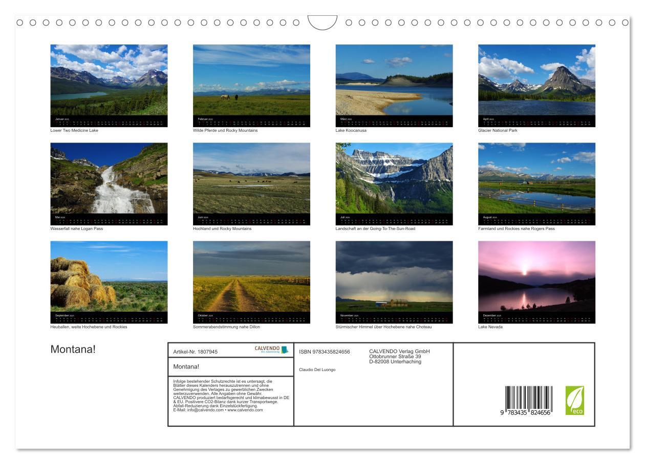 Bild: 9783435824656 | Montana! (Wandkalender 2025 DIN A3 quer), CALVENDO Monatskalender