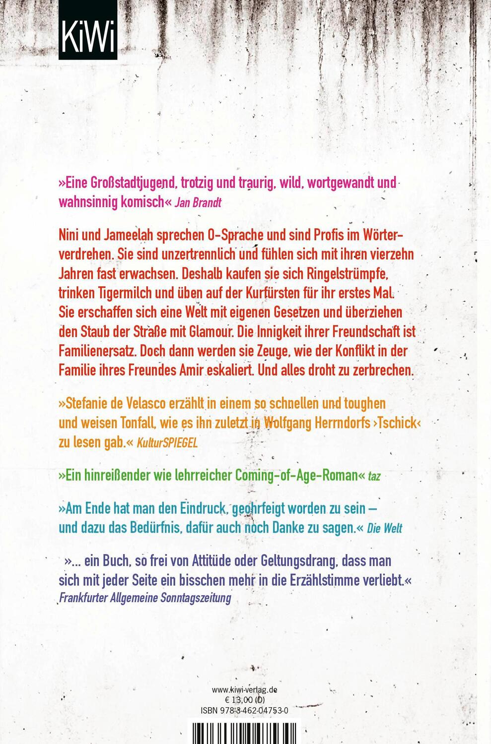 Rückseite: 9783462047530 | Tigermilch | Stefanie de Velasco | Taschenbuch | KIWI | 284 S. | 2015