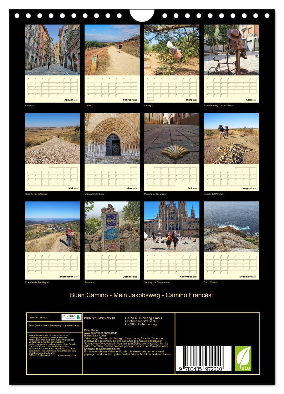 Bild: 9783435972210 | Buen Camino - Mein Jakobsweg - Camino Francés (Wandkalender 2025...