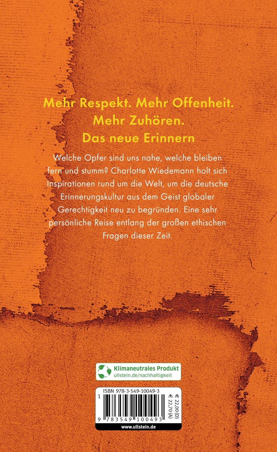 Rückseite: 9783549100493 | Den Schmerz der Anderen begreifen | Charlotte Wiedemann | Buch | 2022