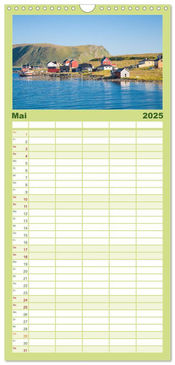 Bild: 9783457115435 | Familienplaner 2025 - Norwegen mit 5 Spalten (Wandkalender, 21 x 45...