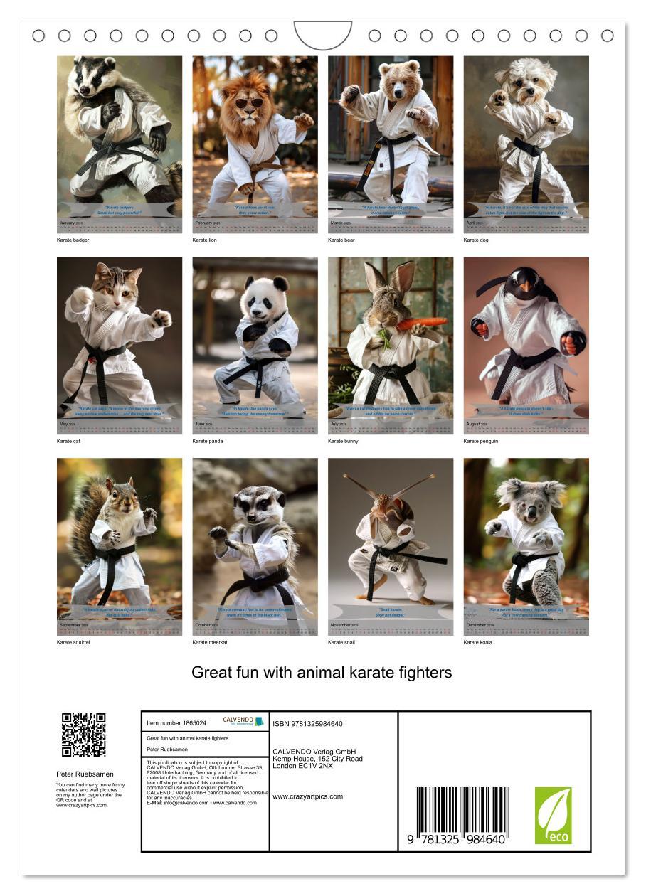 Bild: 9781325984640 | Great fun with animal karate fighters (Wall Calendar 2025 DIN A4...