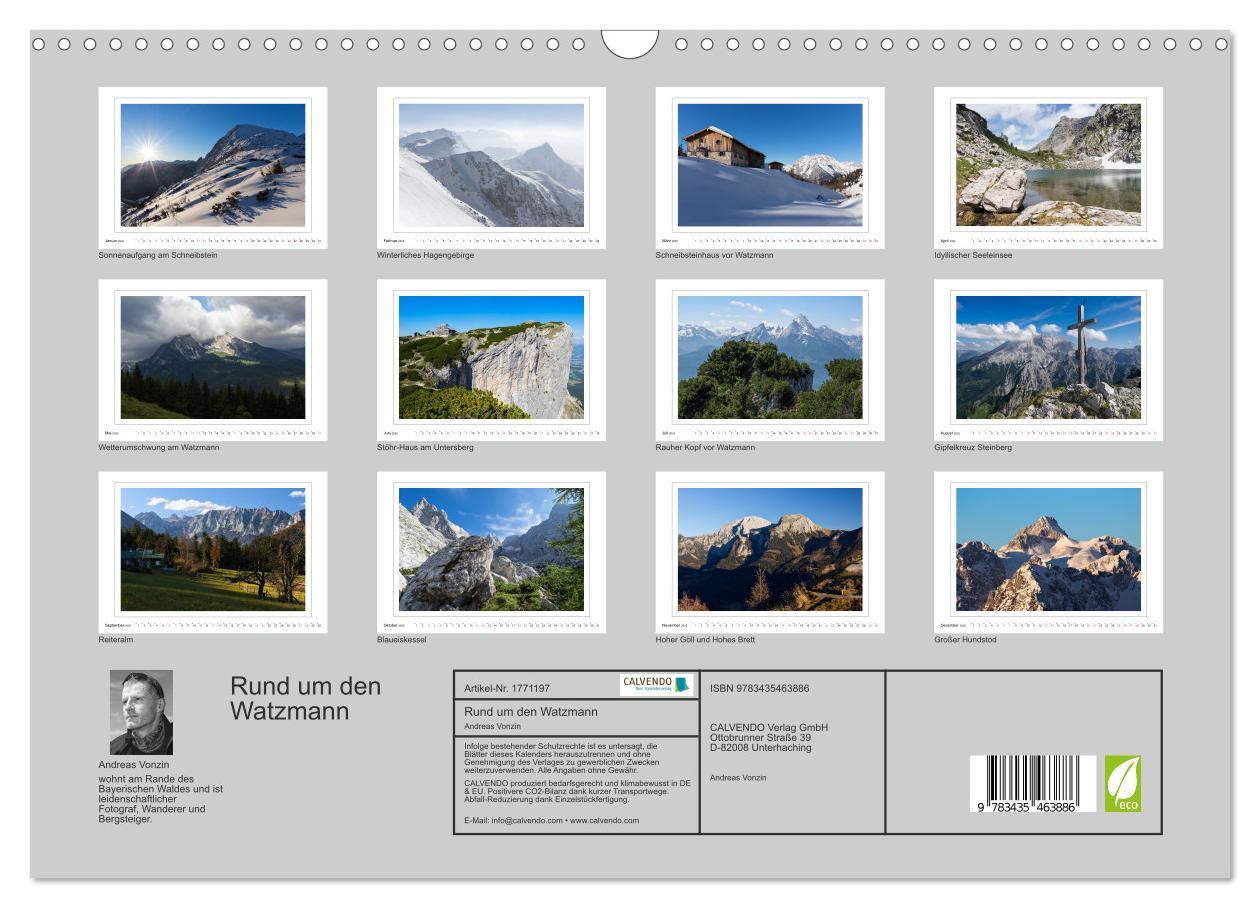 Bild: 9783435463886 | Rund um den Watzmann (Wandkalender 2025 DIN A3 quer), CALVENDO...