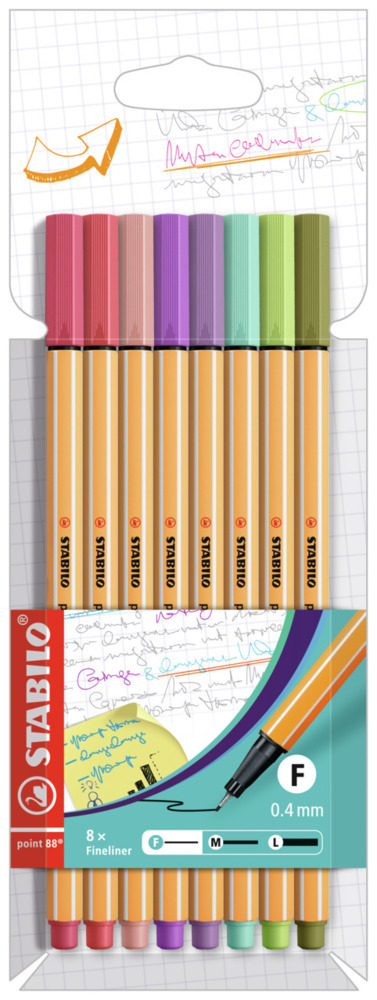 Cover: 4006381574785 | Fineliner - STABILO point 88 - 8er Pack - mit 8 verschiedenen Farben