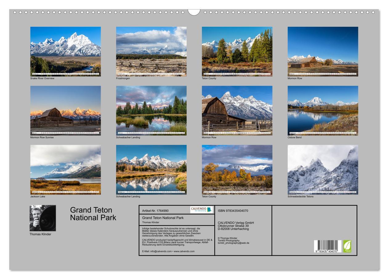 Bild: 9783435404070 | Grand Teton National Park (Wandkalender 2025 DIN A2 quer), CALVENDO...