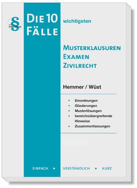 Cover: 9783968381077 | Die 10 wichtigsten Fälle Musterklausuren Examen Zivilrecht | Buch