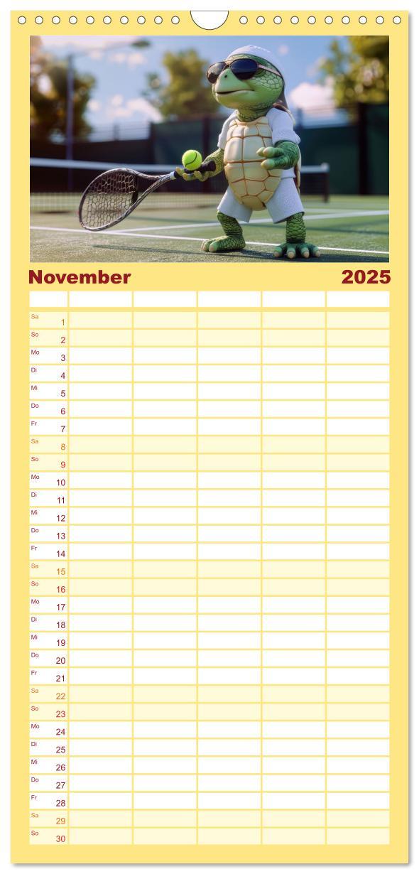 Bild: 9783457191767 | Familienplaner 2025 - Der tierisch lustige Tennis-Kalender mit 5...