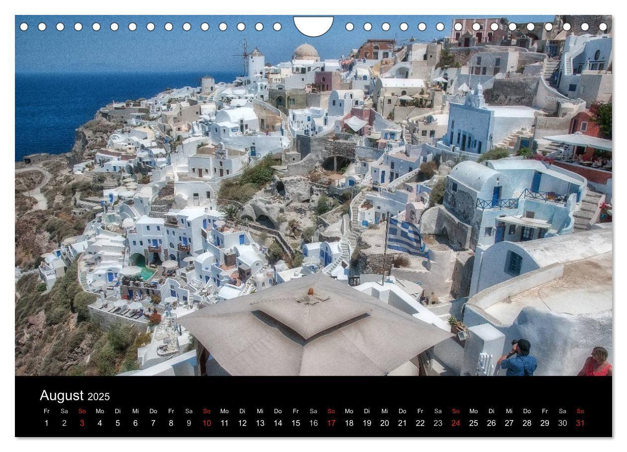 Bild: 9783435564514 | Zauberhaftes Santorin (Wandkalender 2025 DIN A4 quer), CALVENDO...