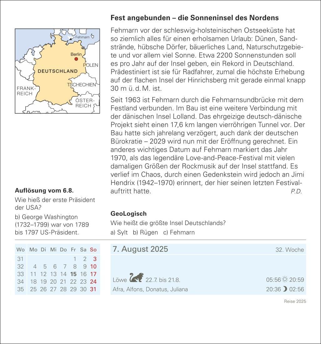 Bild: 9783840033315 | Reise Tagesabreißkalender 2025 - Kulturkalender - Städte, Menschen,...