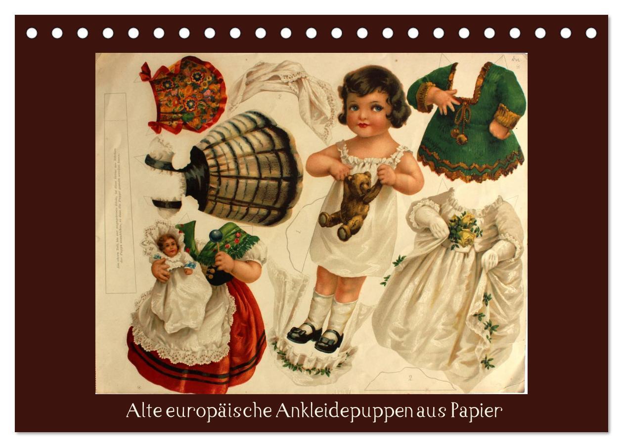 Cover: 9783435699704 | Alte europäische Ankleidepuppen aus Papier (Tischkalender 2025 DIN...