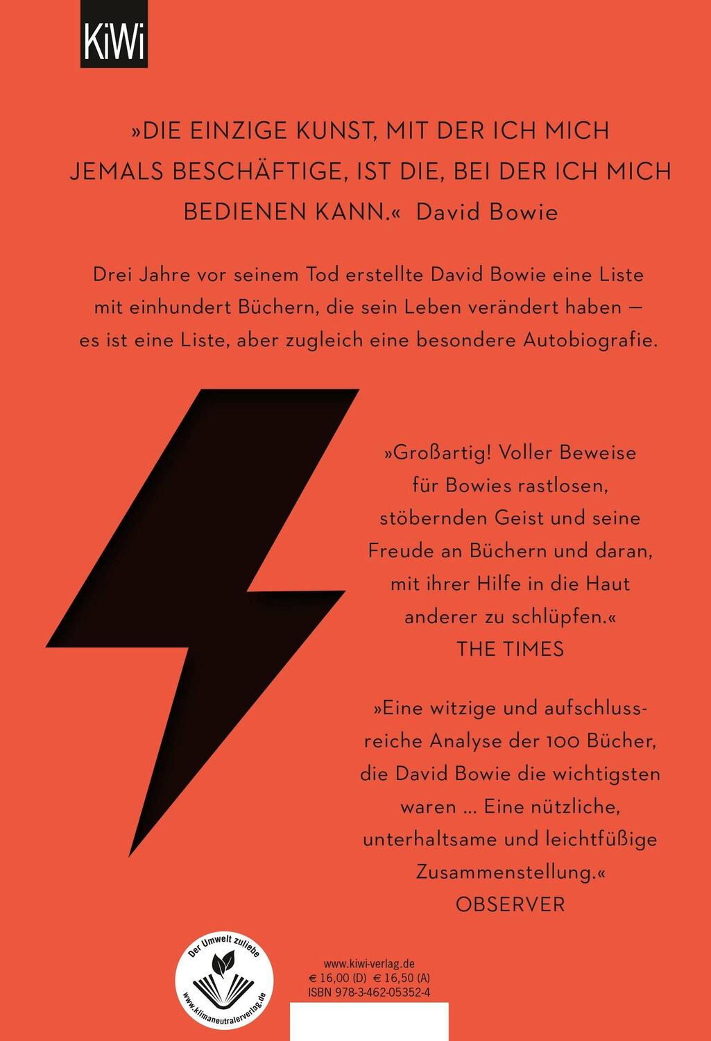 Rückseite: 9783462053524 | Bowies Bücher | Literatur, die sein Leben veränderte | John O'Connell