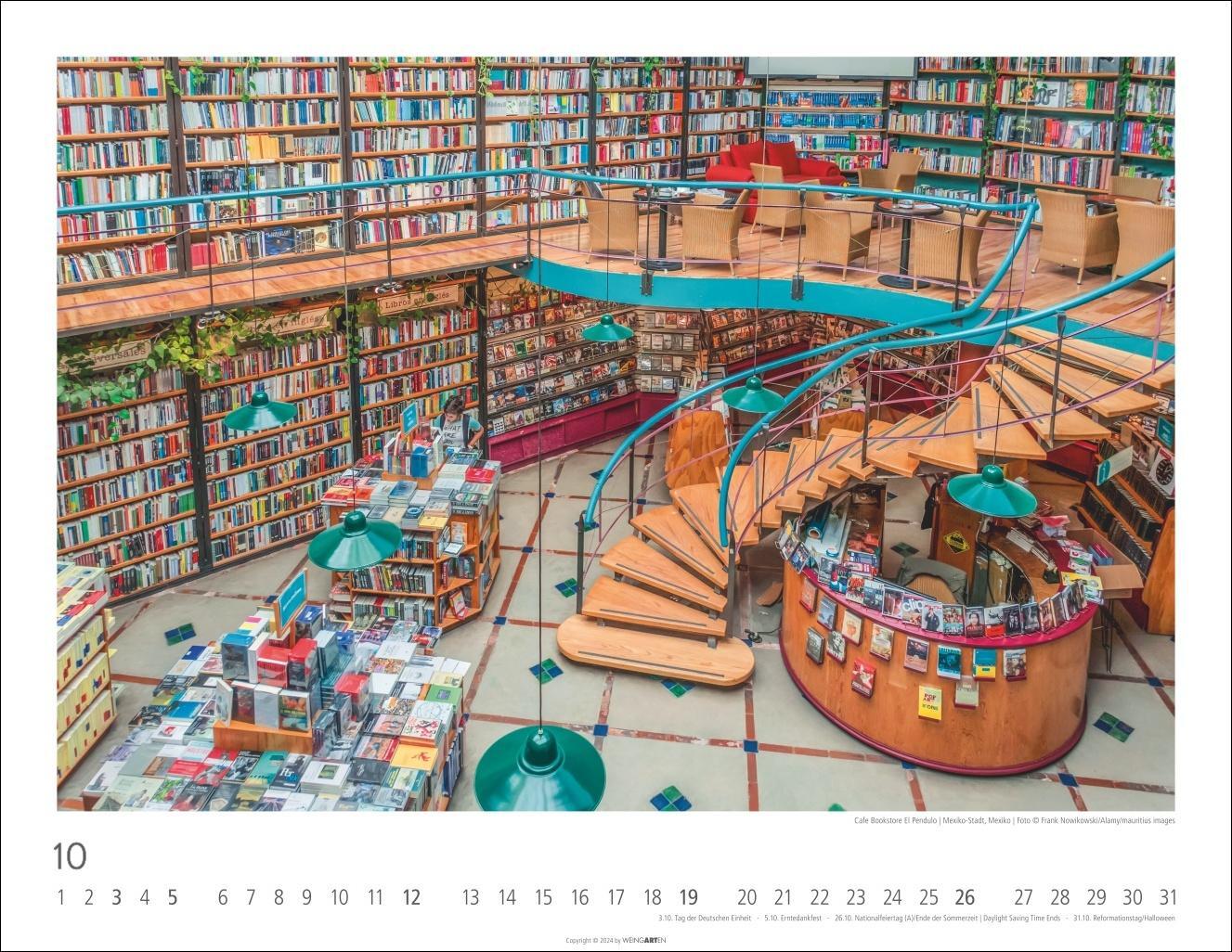 Bild: 9783839901304 | Lieblings-Buchhandlungen Kalender 2025 | Kalender | Spiralbindung