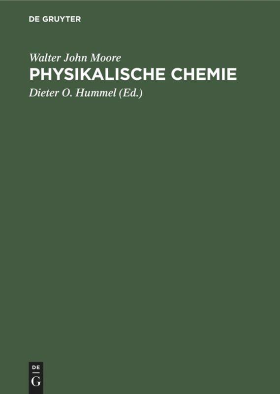 Cover: 9783110035018 | Physikalische Chemie | Walter John Moore | Buch | Deutsch | De Gruyter