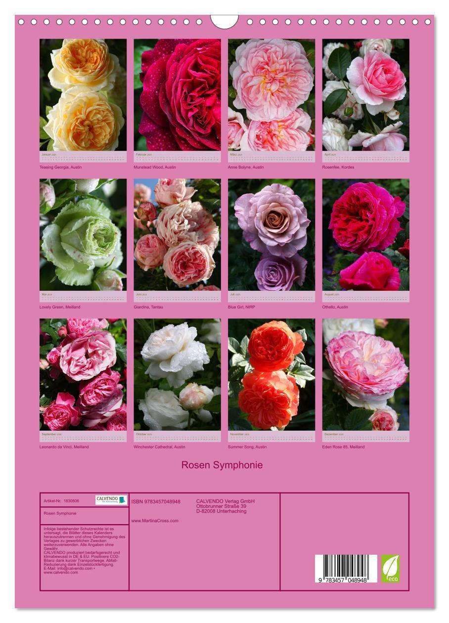 Bild: 9783457048948 | Rosen Symphonie (Wandkalender 2025 DIN A3 hoch), CALVENDO...