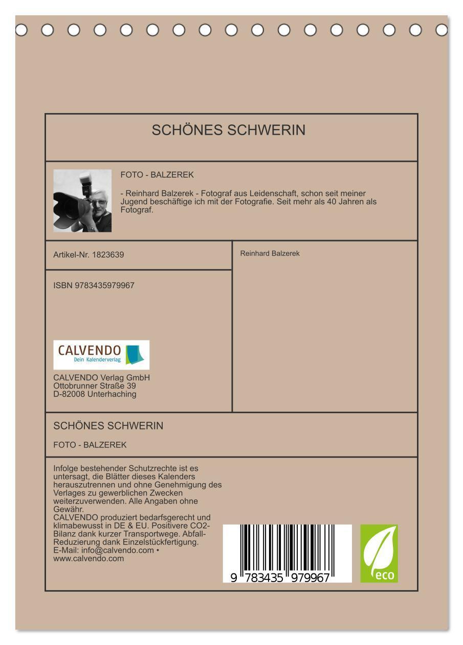 Bild: 9783435979967 | SCHÖNES SCHWERIN (Tischkalender 2025 DIN A5 hoch), CALVENDO...