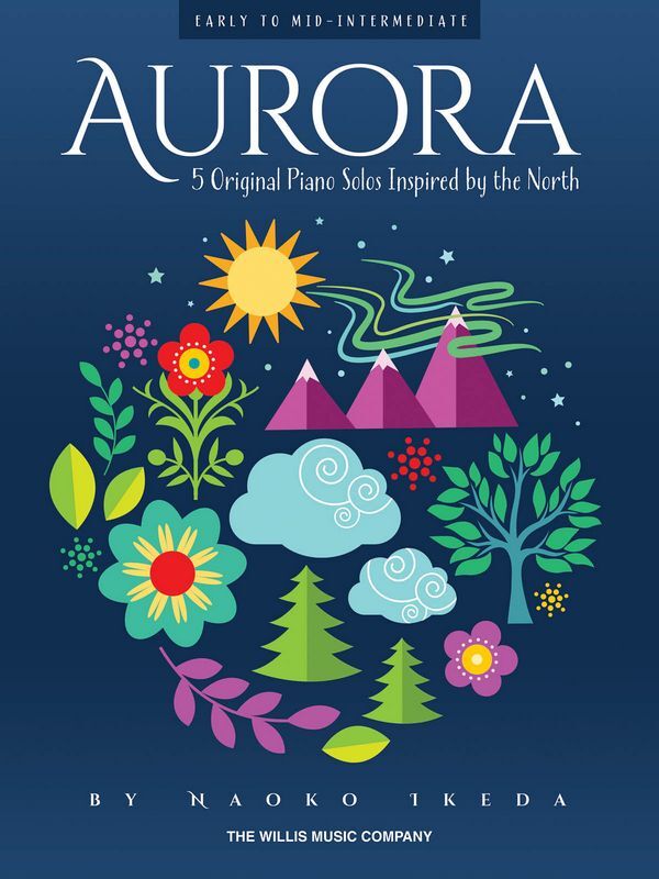 Cover: 9781495074745 | Aurora | 5 Original Piano Solos Inspired by the North | Naoko Ikeda