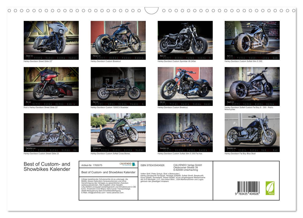 Bild: 9783435404926 | Best of Custom- and Showbikes Kalender (Wandkalender 2025 DIN A3...